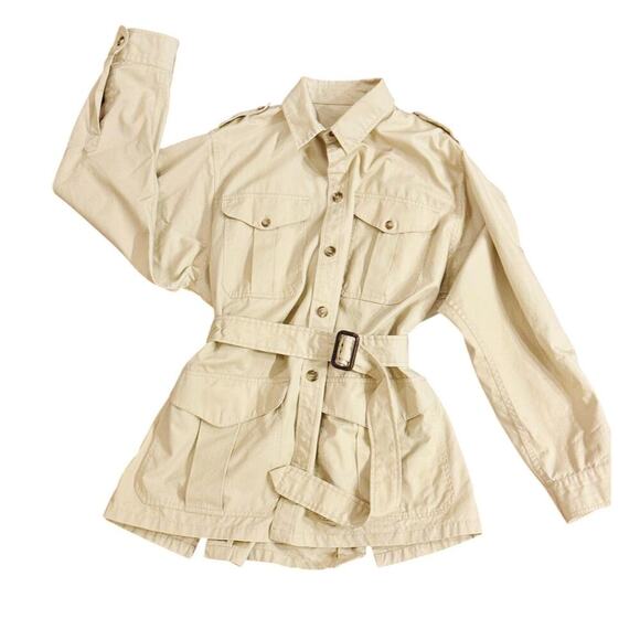 C C FILSON SAFARI JACKET WOMENS L UTILITY BEIGE COASTAL COWGIRL - Picture 2 of 9